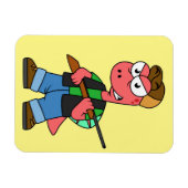 Illustration eines Spinosaurus-Jägers mit Schusswa Magnet (Horizontal)