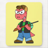 Illustration eines Spinosaurus-Jägers mit Schusswa Mousepad (Vorne)