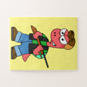 Illustration eines Spinosaurus-Jägers mit Schusswa Puzzle (Horizontal)