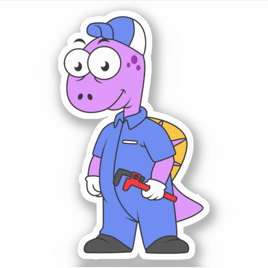 Illustration eines Spinosaurus-Klempners. Aufkleber (Vorderseite)