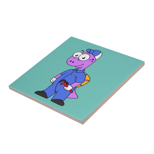 Illustration eines Spinosaurus-Klempners. Fliese (Seite)