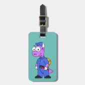 Illustration eines Spinosaurus-Klempners. Gepäckanhänger (Vorderseite vertikal)