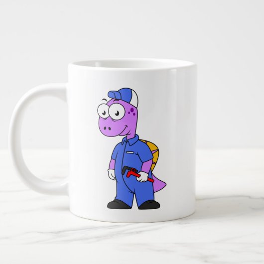 Illustration eines Spinosaurus-Klempners. Jumbo-Tasse (Links)