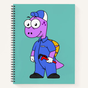 Illustration eines Spinosaurus-Klempners. Notizblock