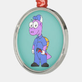 Illustration eines Spinosaurus-Klempners. Ornament Aus Metall (Links)