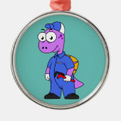 Illustration eines Spinosaurus-Klempners. Ornament Aus Metall (Vorne)