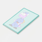 Illustration eines Spinosaurus-Klempners. Post-it Klebezettel (angewinkelt)