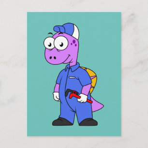 Illustration eines Spinosaurus-Klempners. Postkarte