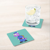 Illustration eines Spinosaurus-Klempners. Rechteckiger Pappuntersetzer (Vor Ort)