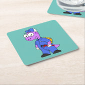 Illustration eines Spinosaurus-Klempners. Rechteckiger Pappuntersetzer (angewinkelt)