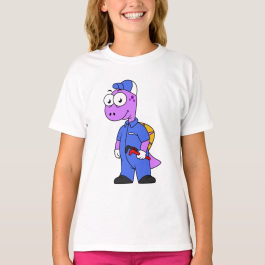 Illustration eines Spinosaurus-Klempners. T-Shirt (Vorderseite)