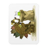 Illustration eines Stegosaurus, der ein Getränk tr Magnet (Vertikal)