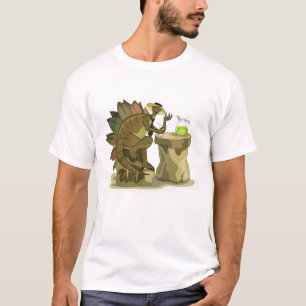 Illustration eines Stegosaurus, der ein Getränk tr T-Shirt