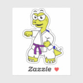 Illustration eines Stegosaurus, der Karate praktiz Aufkleber (Blatt)