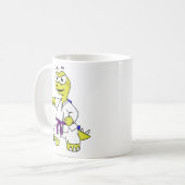 Illustration eines Stegosaurus, der Karate praktiz Kaffeetasse (Vorderseite Links)