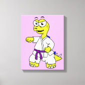 Illustration eines Stegosaurus, der Karate praktiz Leinwanddruck (Vorderseite)