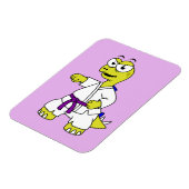 Illustration eines Stegosaurus, der Karate praktiz Magnet (Linke Seite)