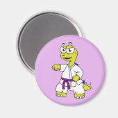 Illustration eines Stegosaurus, der Karate praktiz Magnet (Vorderseite/Rückseite)