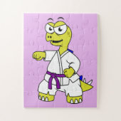 Illustration eines Stegosaurus, der Karate praktiz Puzzle (Vertikal)