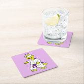 Illustration eines Stegosaurus, der Karate praktiz Rechteckiger Pappuntersetzer (Vor Ort)