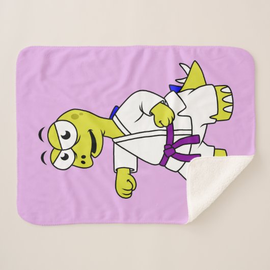 Illustration eines Stegosaurus, der Karate praktiz Sherpadecke (Vorderseite (Horizontal))