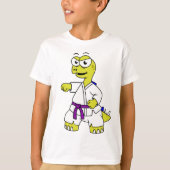 Illustration eines Stegosaurus, der Karate praktiz T-Shirt (Vorderseite)
