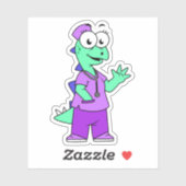 Illustration eines Stegosaurus-Krankenschwesters. Aufkleber (Blatt)