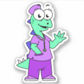 Illustration eines Stegosaurus-Krankenschwesters. Aufkleber (Vorderseite)