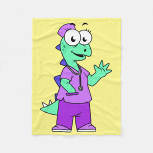 Illustration eines Stegosaurus-Krankenschwesters. Fleecedecke
