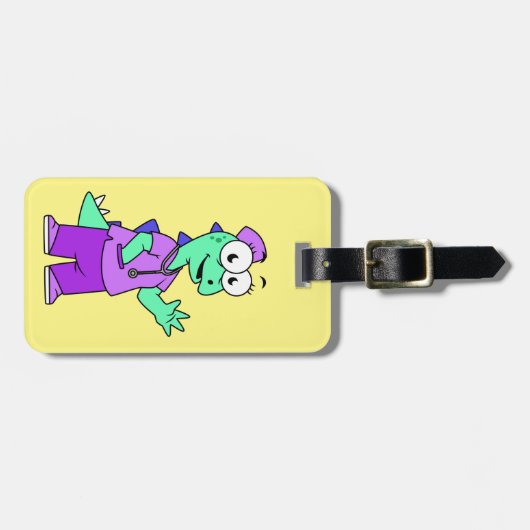 Illustration eines Stegosaurus-Krankenschwesters. Gepäckanhänger (Vorderseite horizontal)