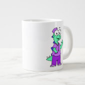Illustration eines Stegosaurus-Krankenschwesters. Jumbo-Tasse (Vorderseite Rechts)