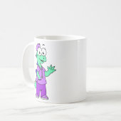 Illustration eines Stegosaurus-Krankenschwesters. Kaffeetasse (Vorderseite Links)