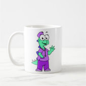 Illustration eines Stegosaurus-Krankenschwesters. Kaffeetasse (Links)
