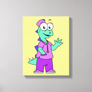 Illustration eines Stegosaurus-Krankenschwesters. Leinwanddruck