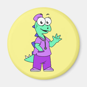 Illustration eines Stegosaurus-Krankenschwesters. Magnet