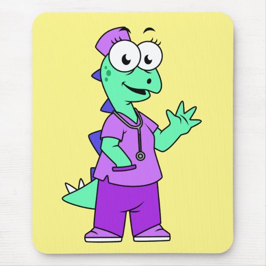 Illustration eines Stegosaurus-Krankenschwesters. Mousepad (Vorne)