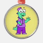 Illustration eines Stegosaurus-Krankenschwesters. Ornament Aus Metall (Vorne)