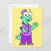 Illustration eines Stegosaurus-Krankenschwesters. Postkarte (Vorne/Hinten)