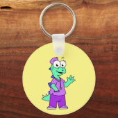 Illustration eines Stegosaurus-Krankenschwesters. Schlüsselanhänger (Rückseite)