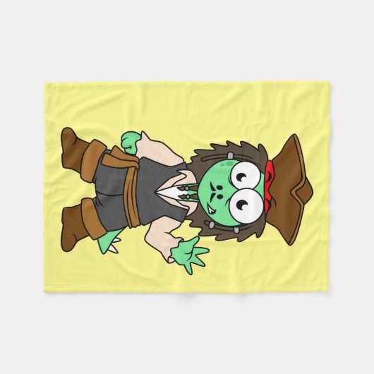 Illustration eines Stegosaurus-Pirates, Jack-Sparr Fleecedecke (Vorderseite (Horizontal))