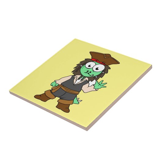 Illustration eines Stegosaurus-Pirates, Jack-Sparr Fliese (Seite)