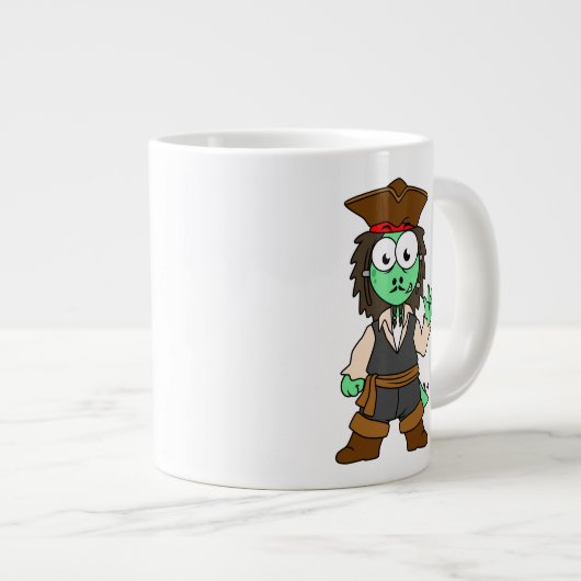 Illustration eines Stegosaurus-Pirates, Jack-Sparr Jumbo-Tasse (Vorderseite Rechts)