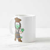 Illustration eines Stegosaurus-Pirates, Jack-Sparr Kaffeetasse (Vorderseite Links)