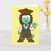 Illustration eines Stegosaurus-Pirates, Jack-Sparr Karte (Gelbe Blume)