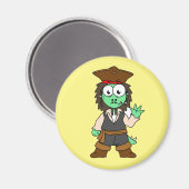 Illustration eines Stegosaurus-Pirates, Jack-Sparr Magnet (Vorderseite/Rückseite)