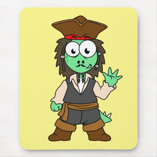 Illustration eines Stegosaurus-Pirates, Jack-Sparr Mousepad (Vorne)