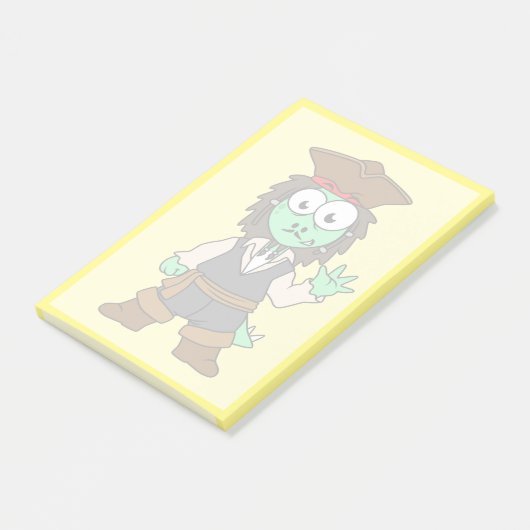 Illustration eines Stegosaurus-Pirates, Jack-Sparr Post-it Klebezettel (angewinkelt)