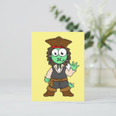 Illustration eines Stegosaurus-Pirates, Jack-Sparr Postkarte (Stehend Vorderseite)