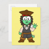 Illustration eines Stegosaurus-Pirates, Jack-Sparr Postkarte (Vorne/Hinten)