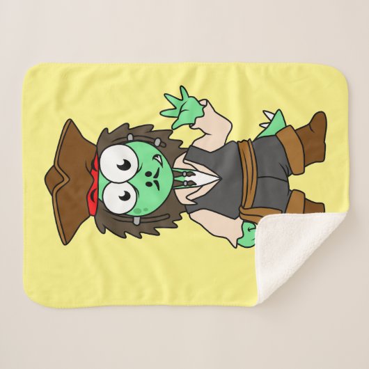 Illustration eines Stegosaurus-Pirates, Jack-Sparr Sherpadecke (Vorderseite (Horizontal))